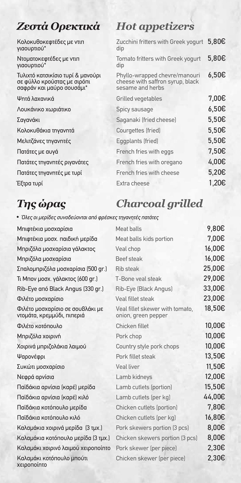 George's Steak House - Μπιφτεκούπολη delivery menu